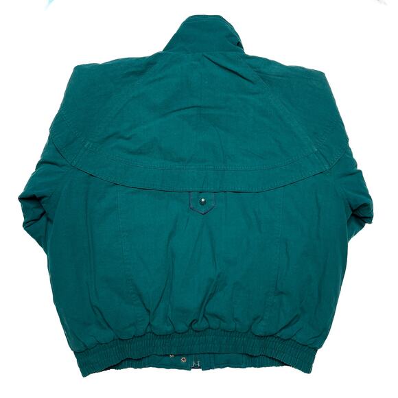 Vintage 80s Puffy Jacket Green Purple High Neck Women's Large Retro Streetwear - Picture 2 of 7